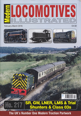 Modern Locomotives Illustrated No 217 SR, GW, LNER, LMS & Trial Shunters, Class 03 